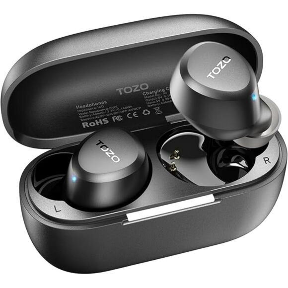 Wireless Bluetooth Earbuds Waterproof Mic Bass Headphones with Charging Case - Picture 7 of 7